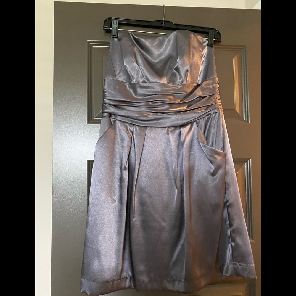 Silver/purple metallic sheen dress